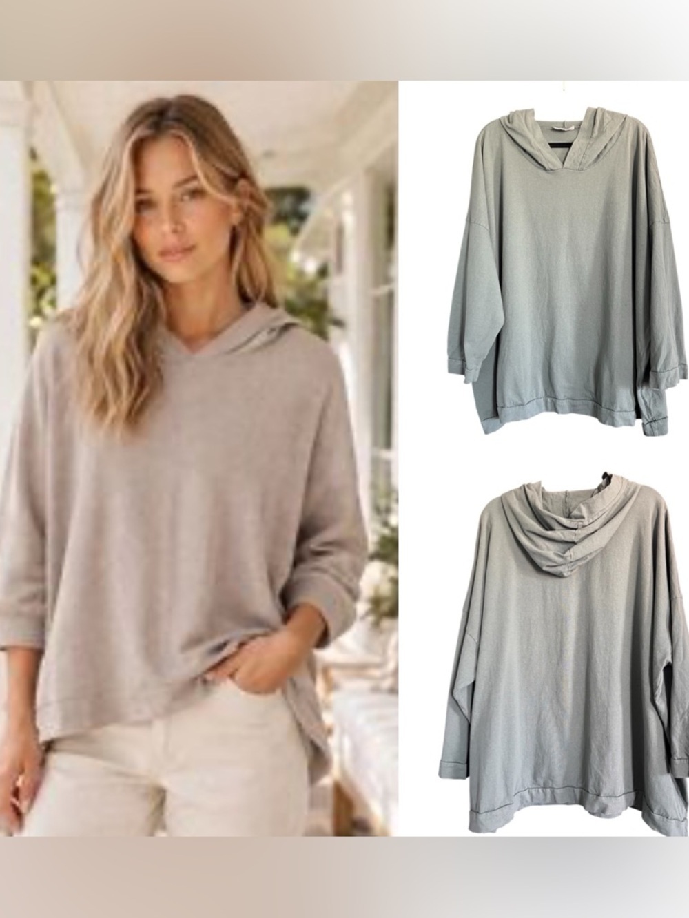 Bryn Walker Hoodie Relaxed Fit Size 2XL Sage Green